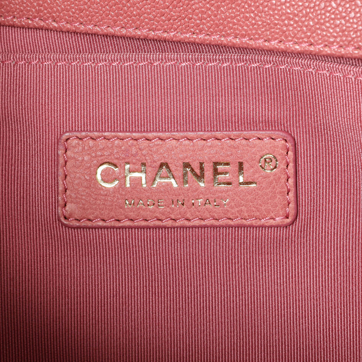 Chanel Blush Chevron Quilted Caviar New Medium Boy Flap