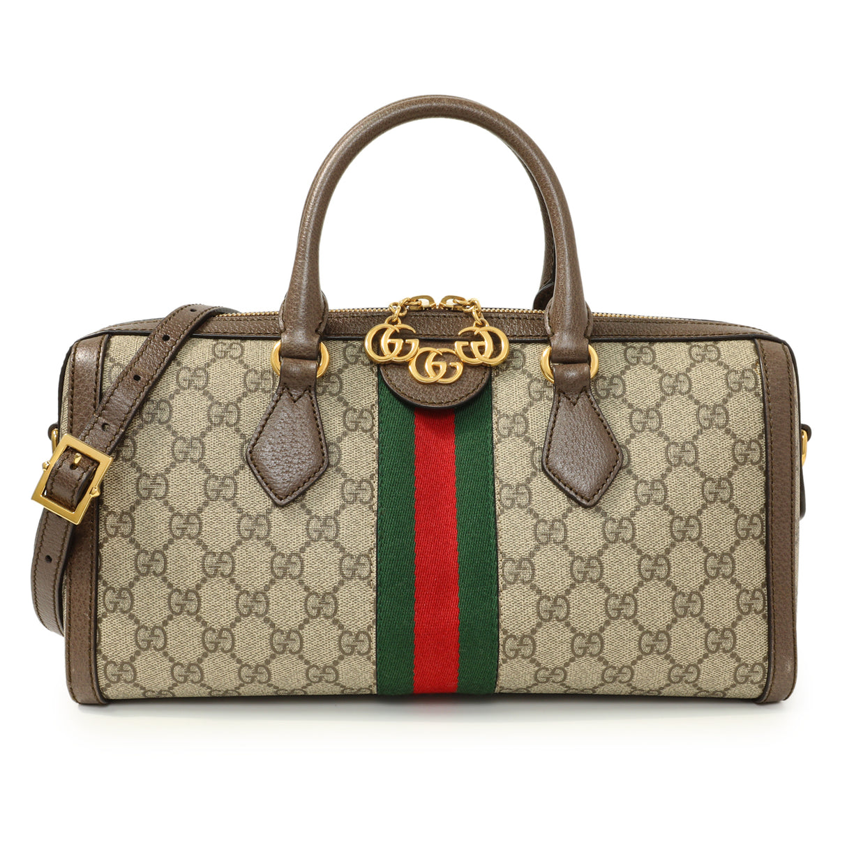 Gucci GG Supreme Monogram Web Medium Ophidia Boston Handbags Gucci