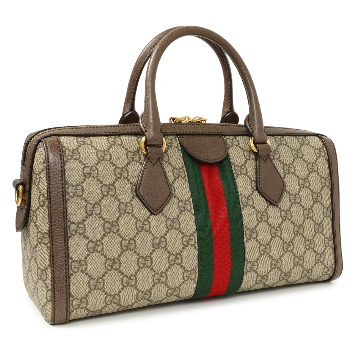 Gucci GG Supreme Monogram Web Medium Ophidia Boston Handbags Gucci