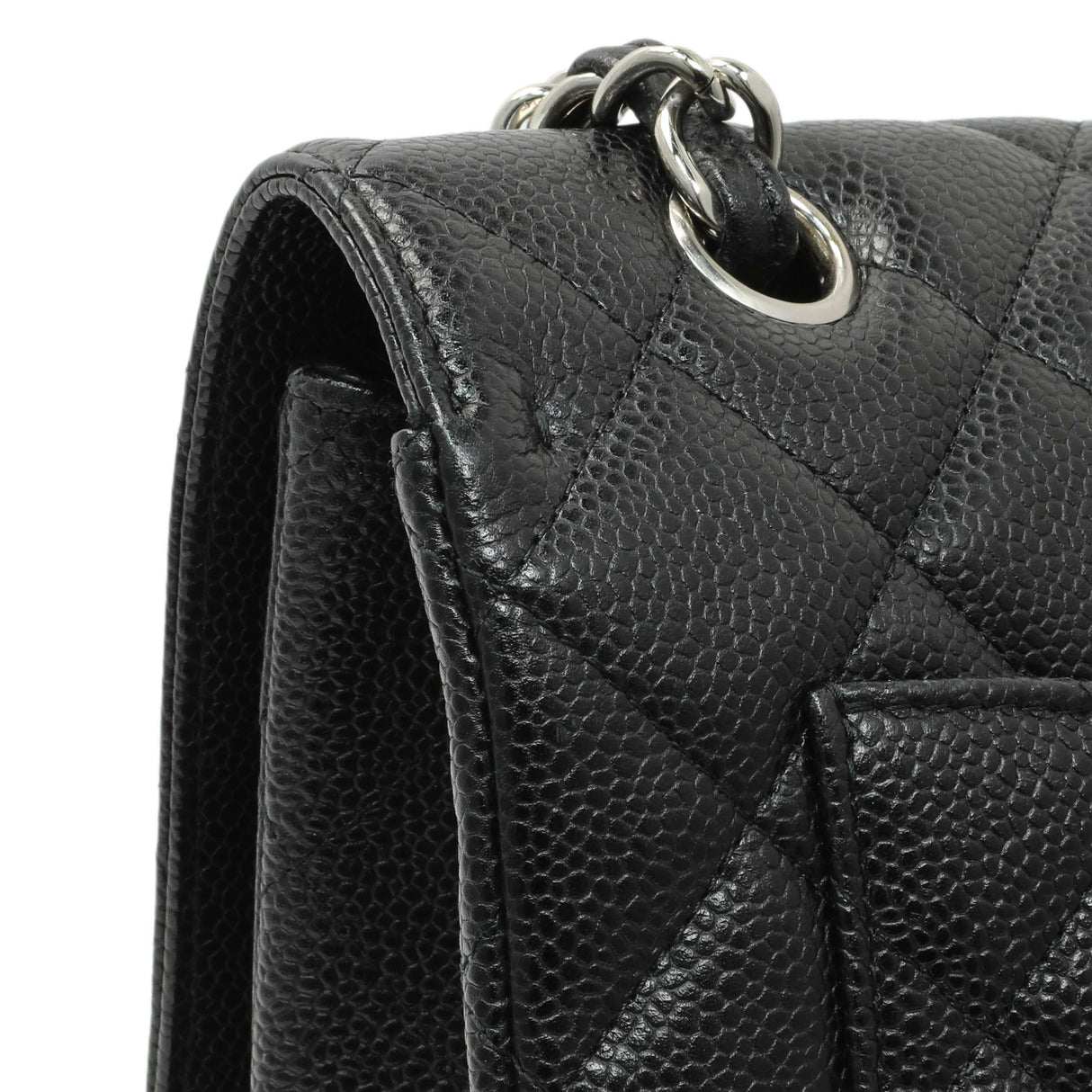 Chanel Black Quilted Caviar Maxi Single Flap Handbags Chanel