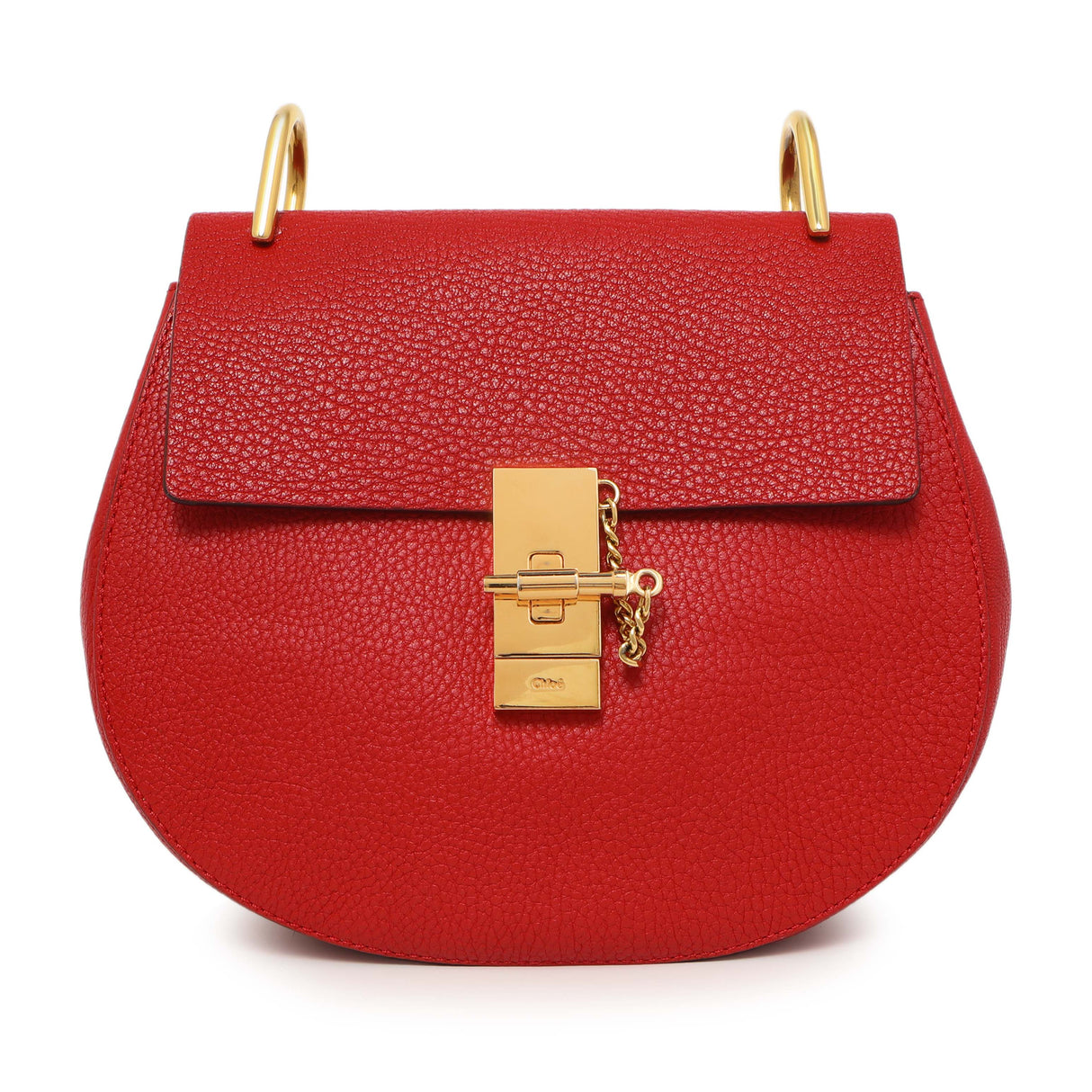 Chloe Red Grained Lambskin Drew Shoulder Bag Handbags Chloe