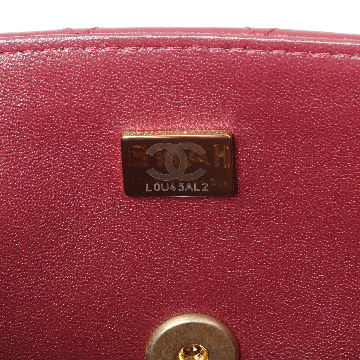 Chanel Burgundy Lambskin Quilted Mini Top Handle Rectangular Flap