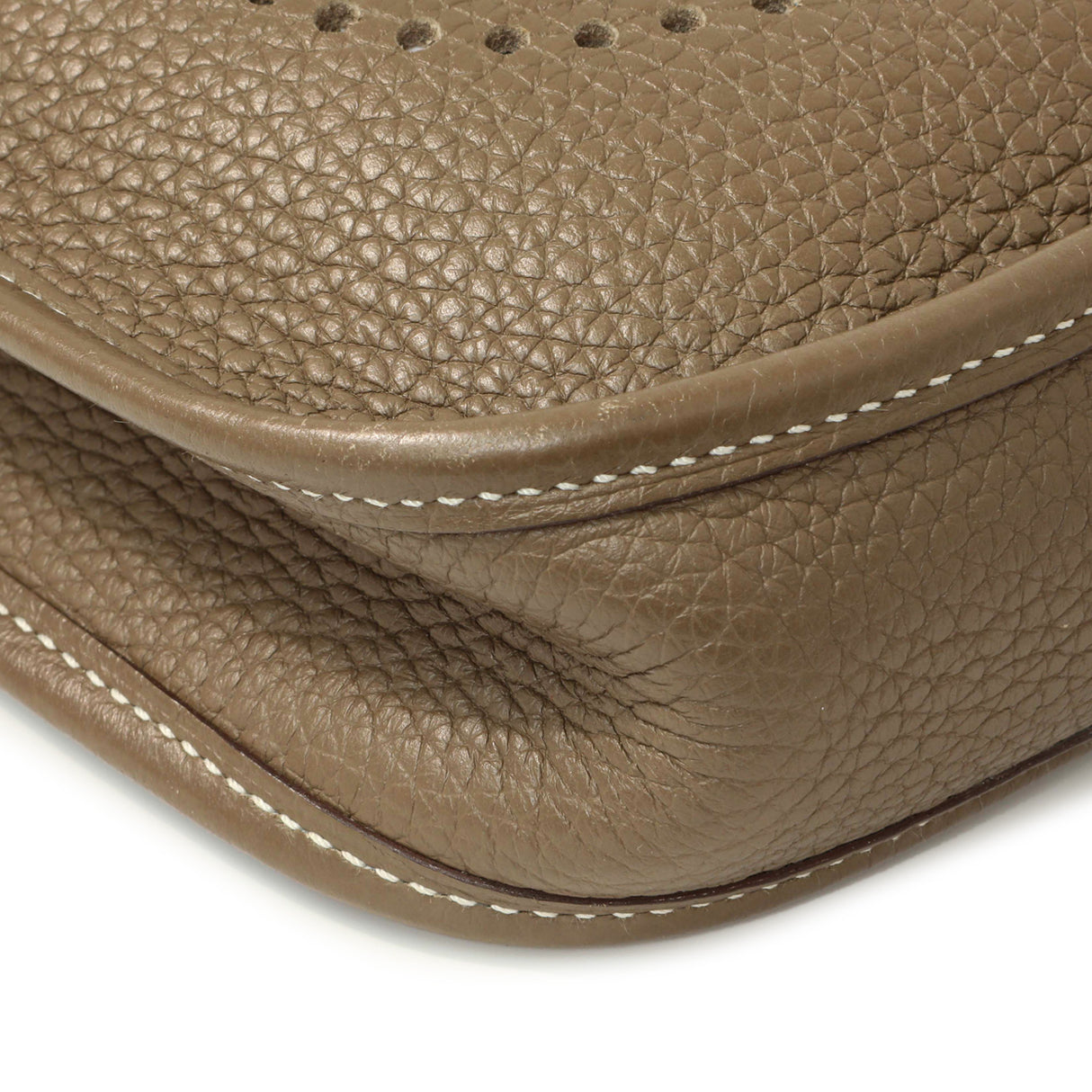 Hermes Etoupe Bleu Indigo Clemence Evelyne TPM Handbags Hermes