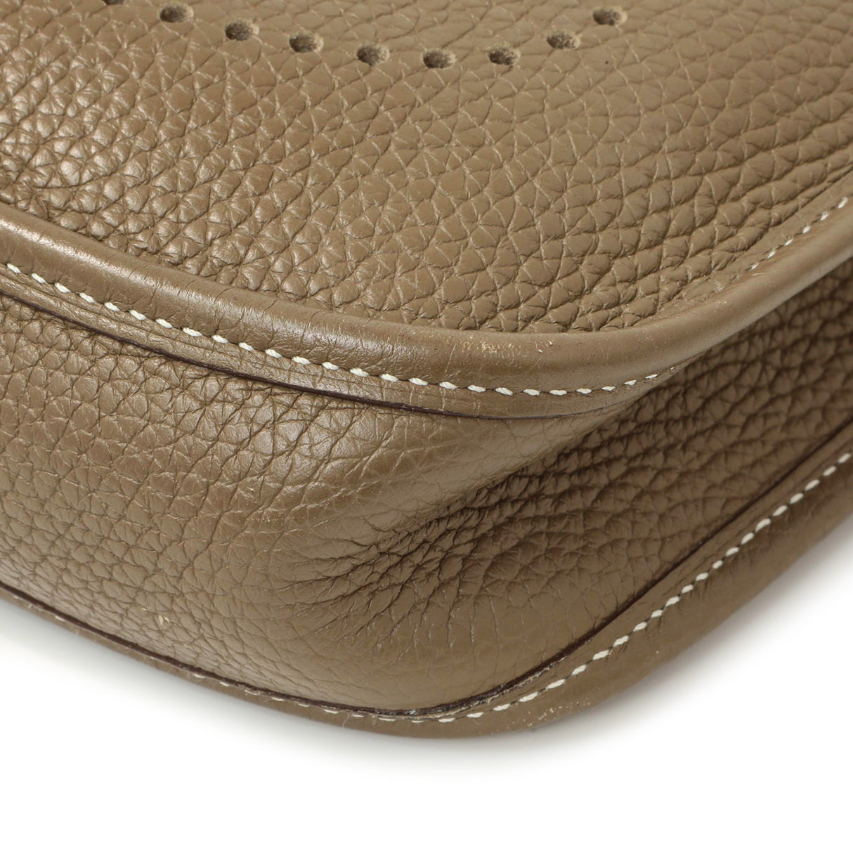 Hermes Etoupe Bleu Indigo Clemence Evelyne TPM Handbags Hermes