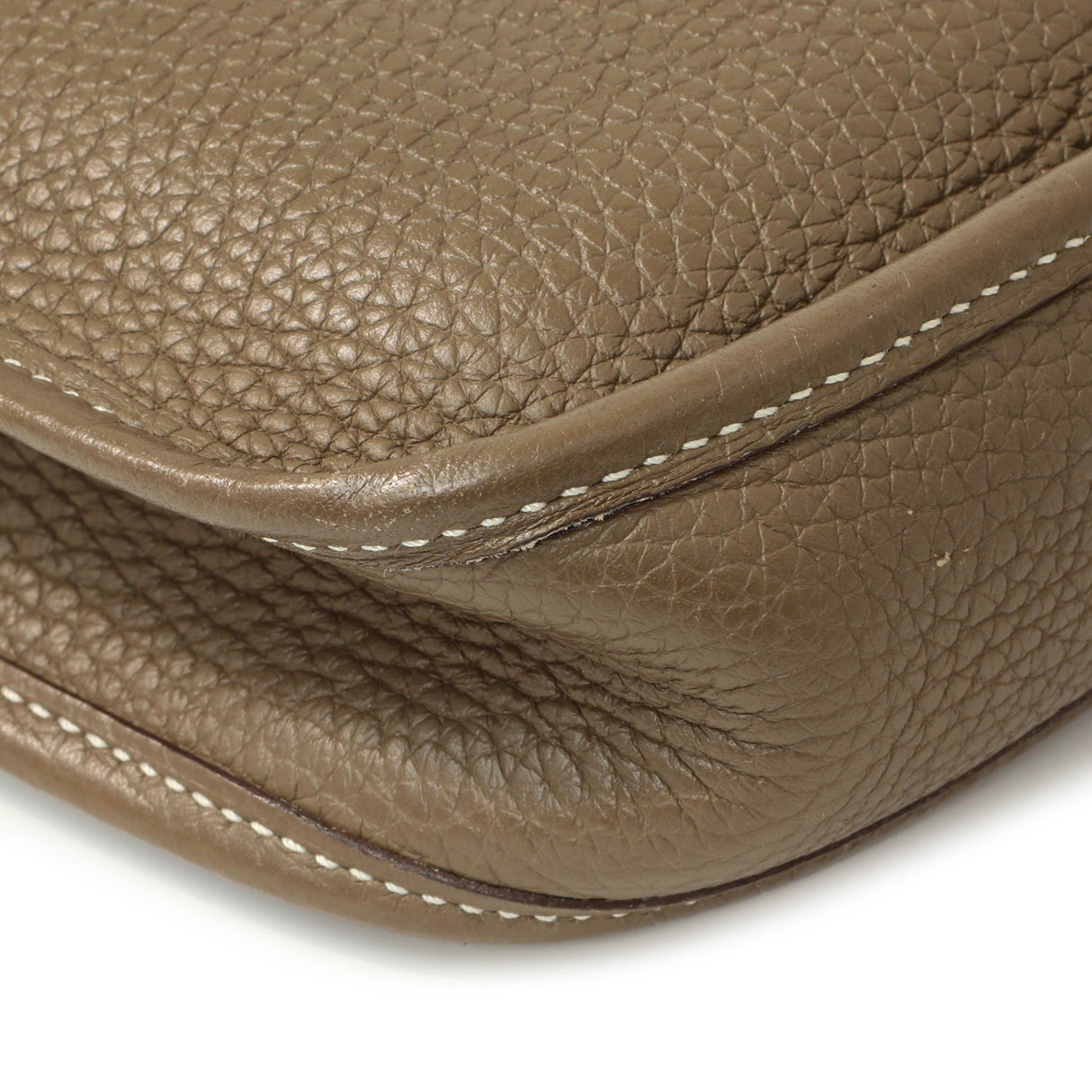 Hermes Etoupe Bleu Indigo Clemence Evelyne TPM Handbags Hermes