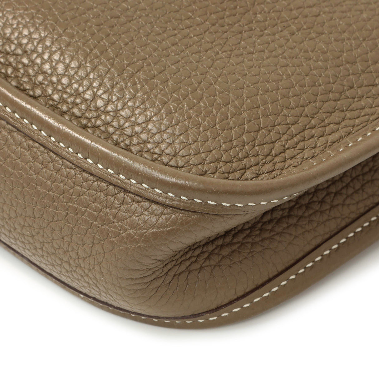 Hermes Etoupe Bleu Indigo Clemence Evelyne TPM Handbags Hermes