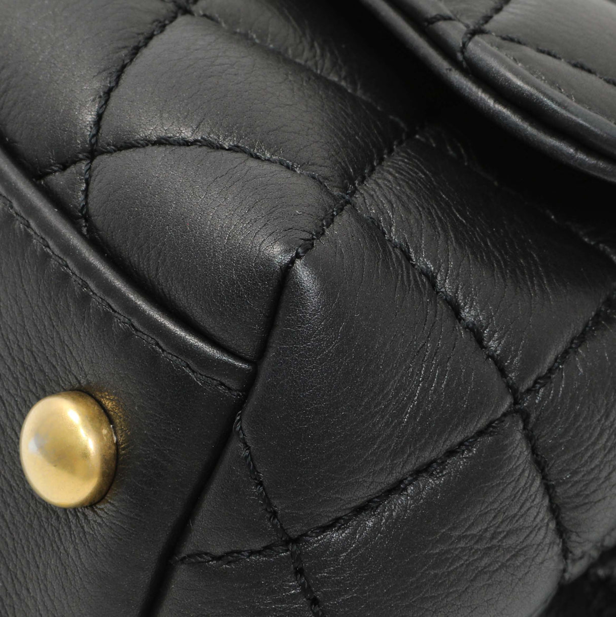 Chanel Black Quilted Goatskin Extra Mini Coco Handle Flap Handbags Chanel