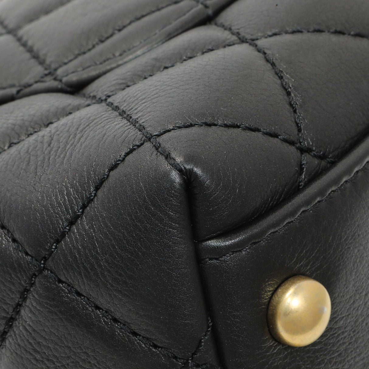Chanel Black Quilted Goatskin Extra Mini Coco Handle Flap Handbags Chanel