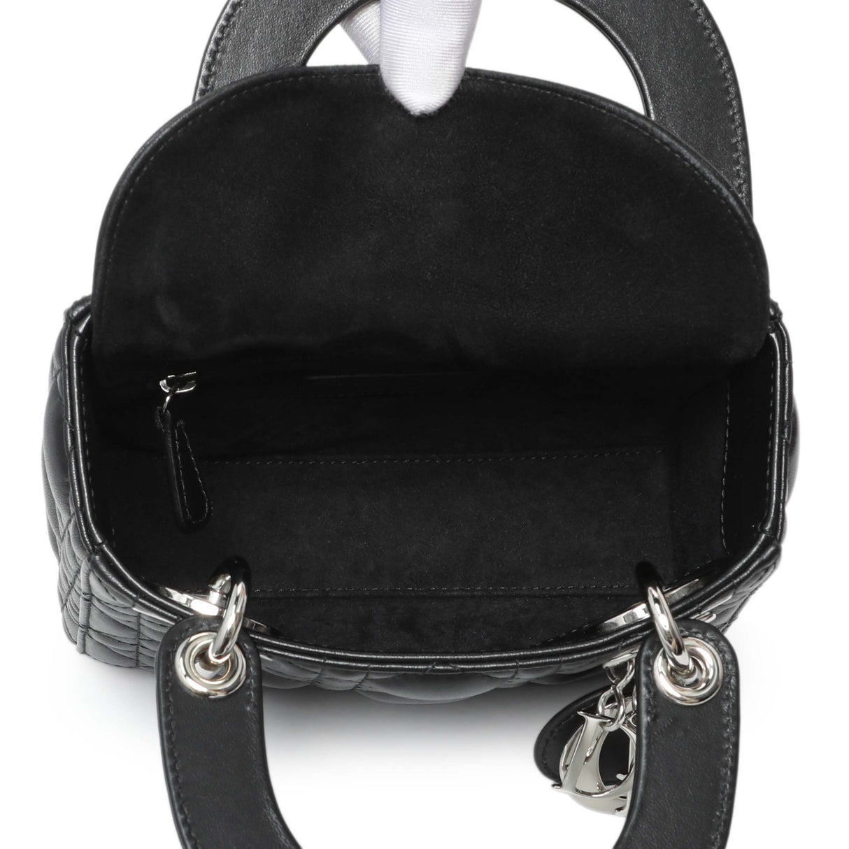 Christian Dior Black Lambskin Cannage Mini Lady Dior Handbags Christian Dior