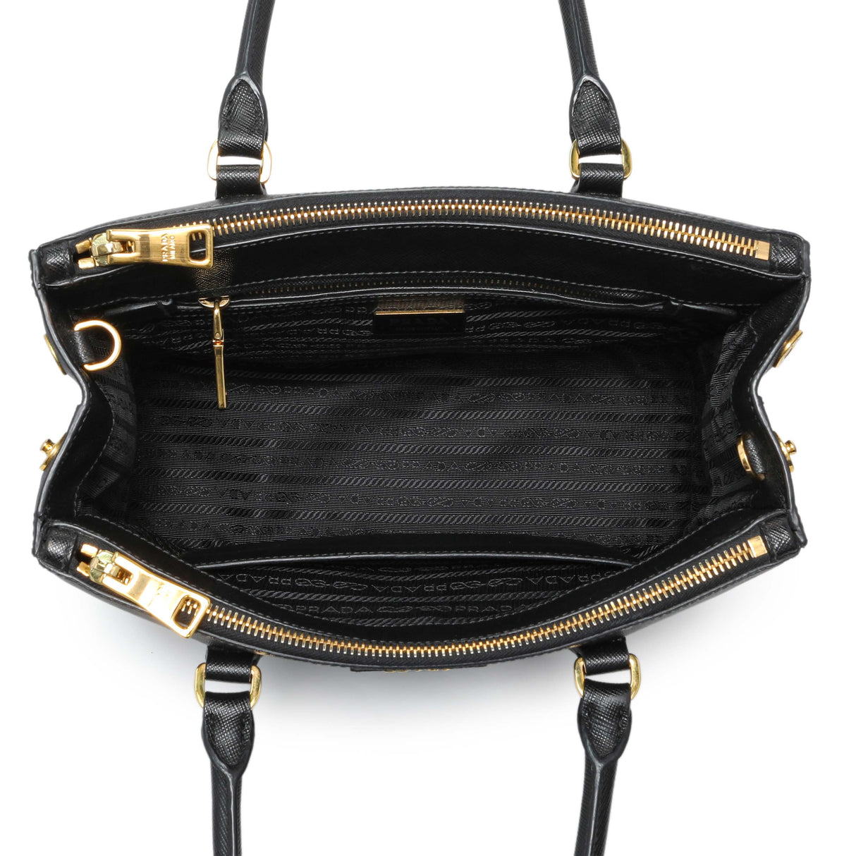 Prada Black Saffiano Galleria Tote Small Handbags Prada