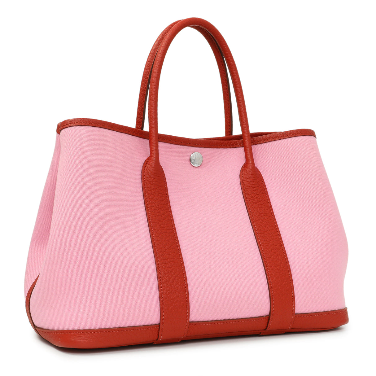Hermes Rose Sakura Rouge Duchesse Toile Militaire Vache Country Garden Party 30 TPM Handbags Hermes