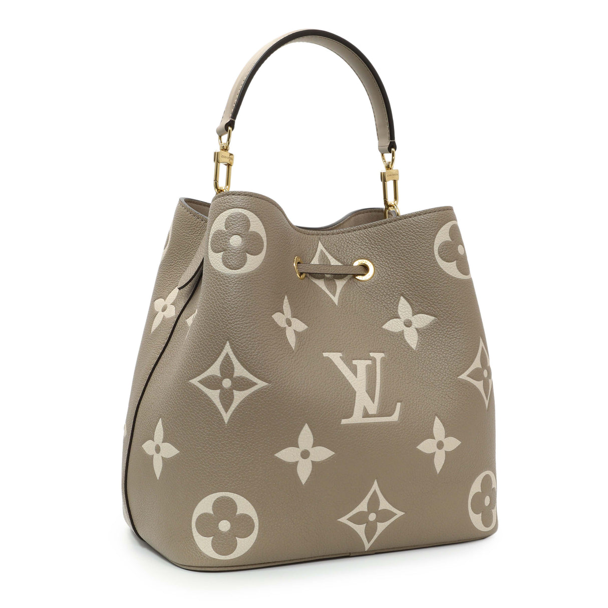 Louis Vuitton Tourterelle Creme Empreinte Monogram Giant NeoNoe MM Handbags Louis Vuitton