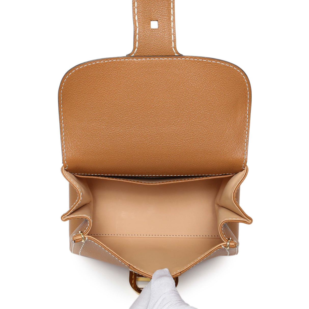 Delvaux Vegetal Grained Rodeo Calfskin Brillant Mini Surpiqué Handbags Delvaux