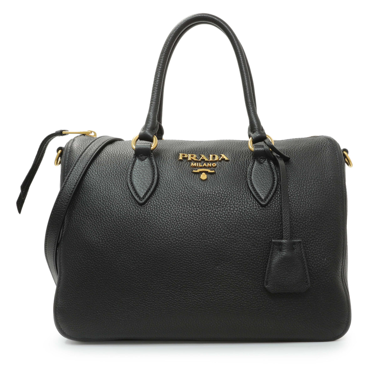 Prada Black Vitello Phenix Boston Bag Handbags Prada