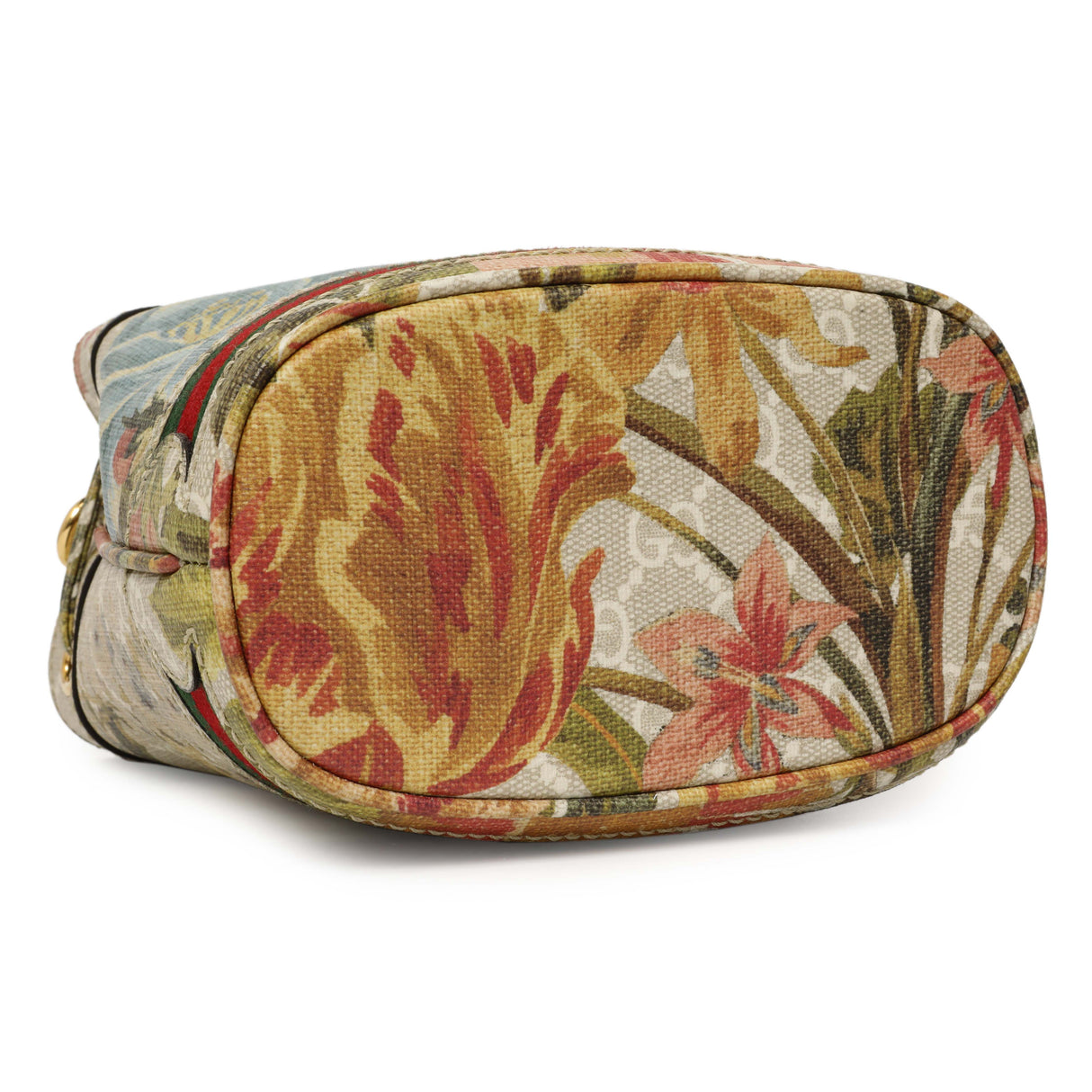 Gucci GG Supreme Monogram Water Flora Web Mini Ophidia Bucket Bag Handbags Gucci