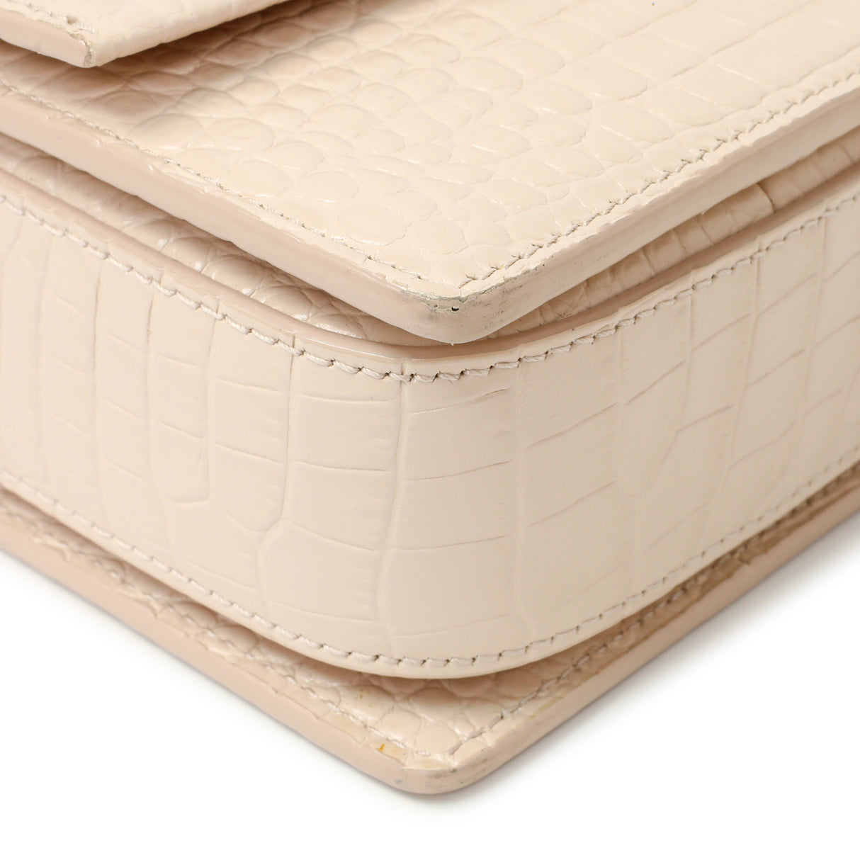 Saint Laurent Light Pink Crocodile Embossed Calfskin Medium Bellechasse Handbags Saint Laurent