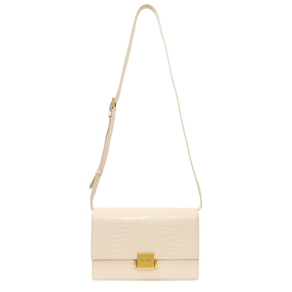 Saint Laurent Light Pink Crocodile Embossed Calfskin Medium Bellechasse Handbags Saint Laurent