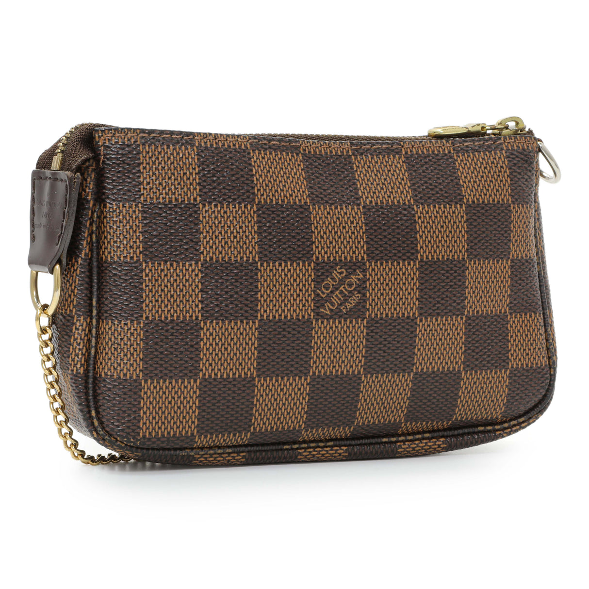 Louis Vuitton Damier Ebene Trunks and Bags Mini Pochette Accessories Handbags Louis Vuitton