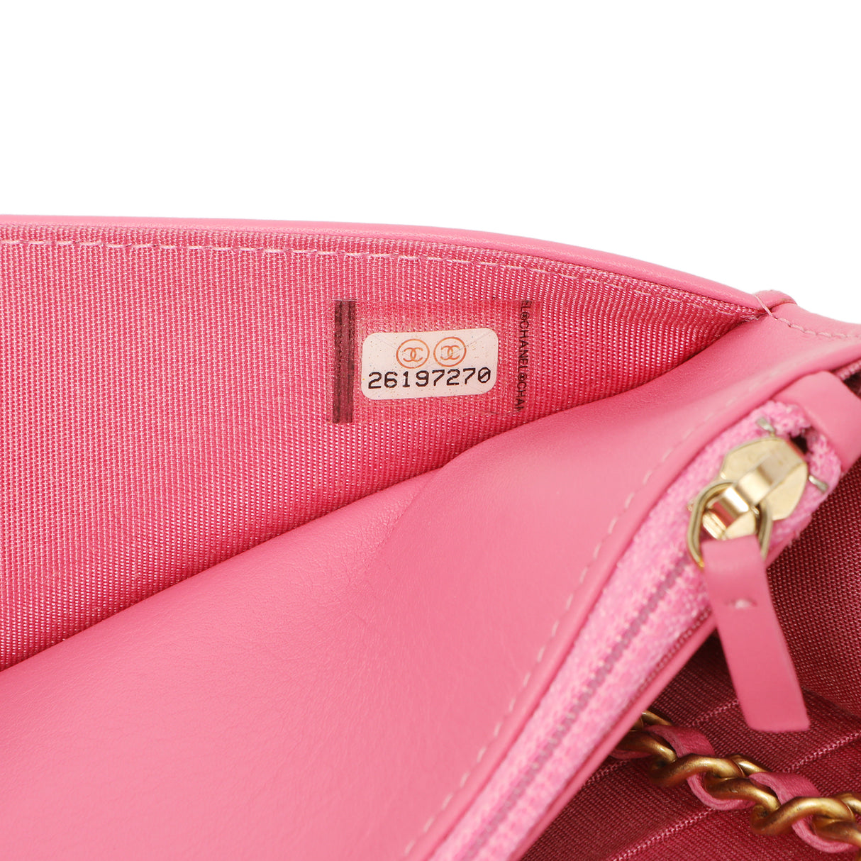 Chanel Pink Quilted Calfskin Boy Wallet on Chain Handbags Chanel