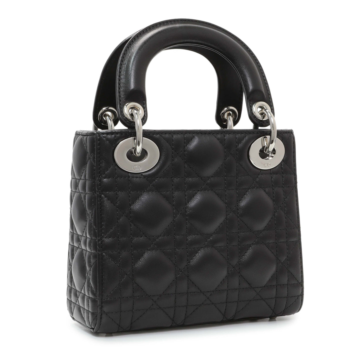 Christian Dior Black Lambskin Cannage Mini Lady Dior Handbags Christian Dior