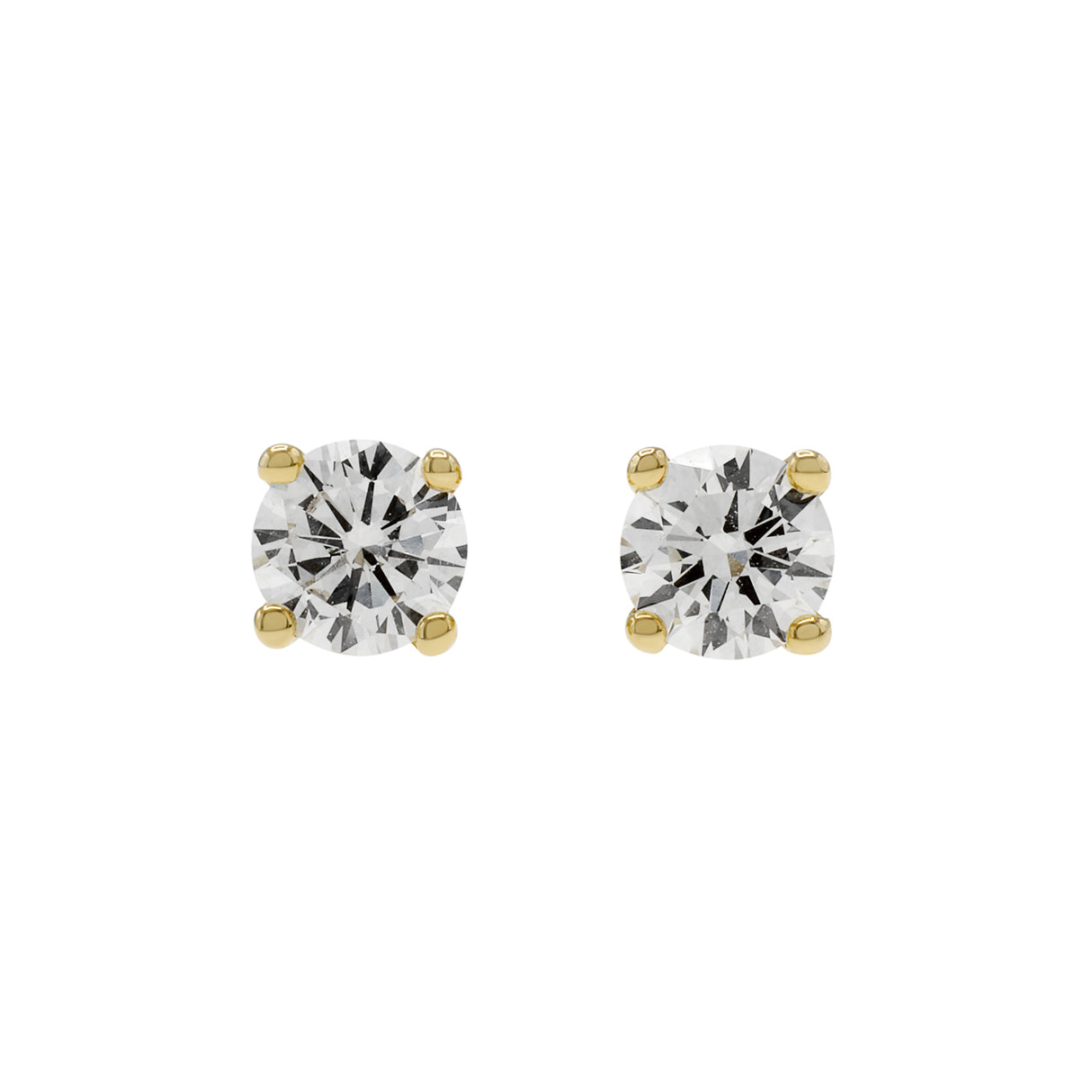 18K Yellow Gold 0.90 Carat Diamond Earrings Fine Jewellery Modaselle