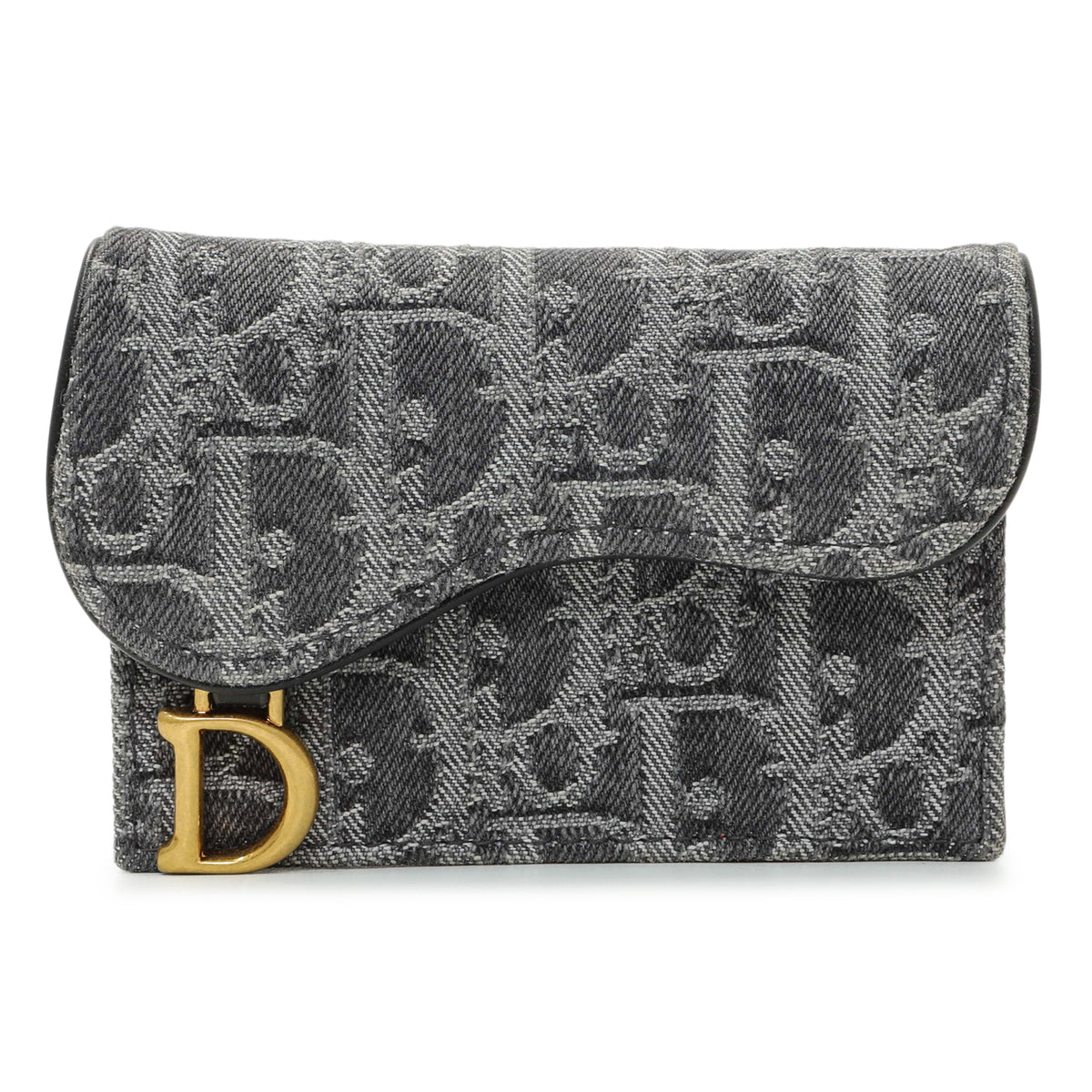 Christian Dior Grey Oblique Saddle Bloom Card Holder Accessories Christian Dior