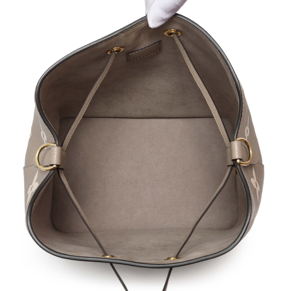 Louis Vuitton Tourterelle Creme Empreinte Monogram Giant NeoNoe MM Handbags Louis Vuitton