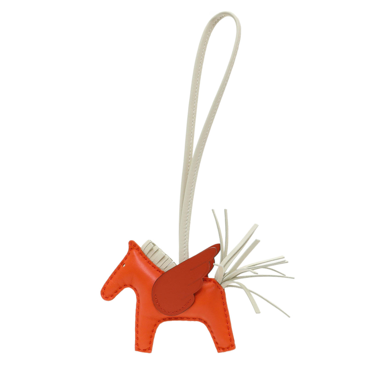 Hermes Milo Orange Lambskin Grigri Rodeo Pegase Horse Bag Charm PM Accessories Hermes