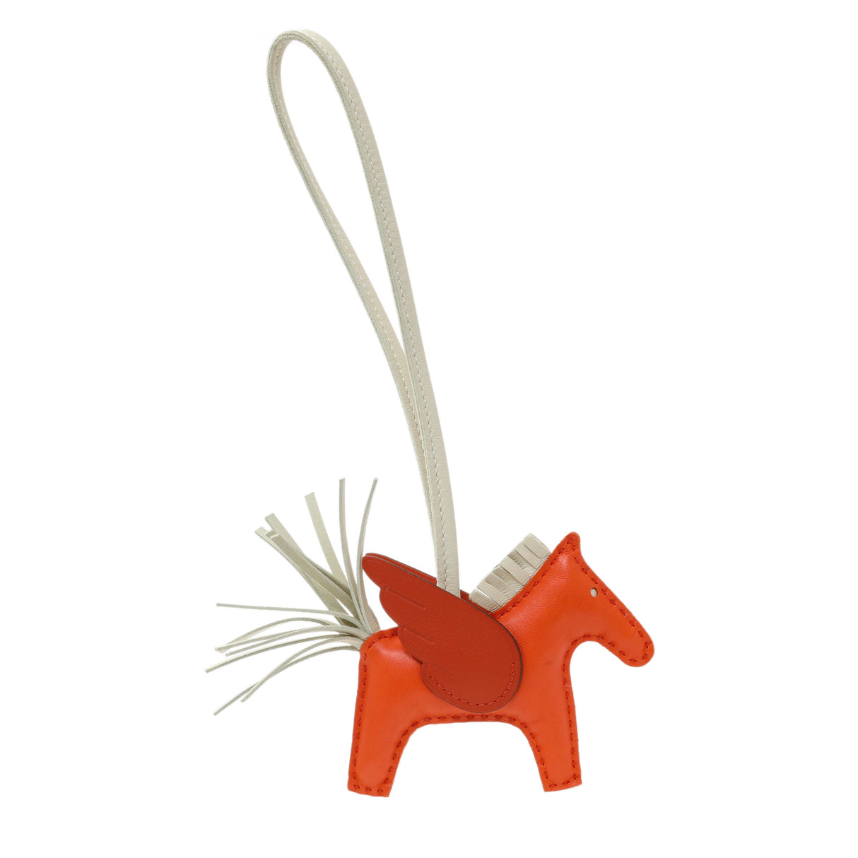 Hermes Milo Orange Lambskin Grigri Rodeo Pegase Horse Bag Charm PM Accessories Hermes