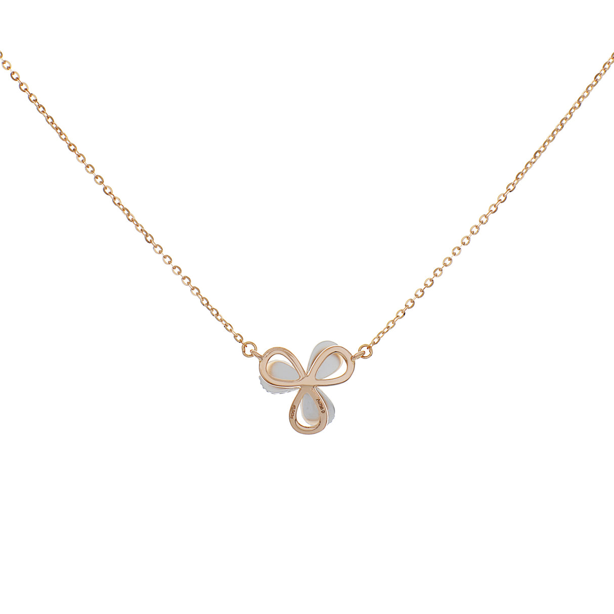 18K Rose/White Gold Diamond Petal Pendant Fine Jewellery Modaselle