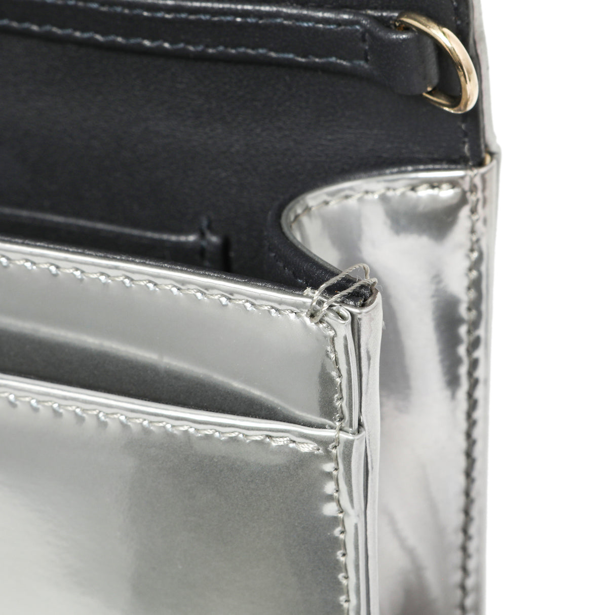 Christian Dior Silver Patent Micro-Cannage Diorama Wallet on Chain Handbags Christian Dior