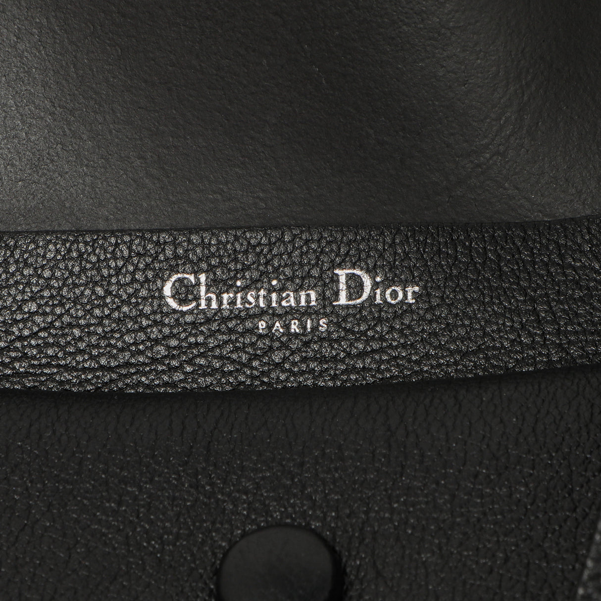 Christian Dior Black Grained Calfskin Large Open Bar Tote Handbags Christian Dior