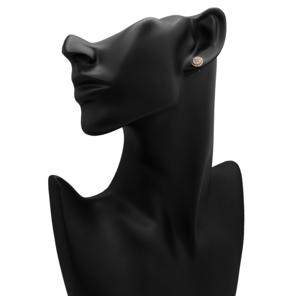 14K Yellow Gold 0.90 Carat Cluster Diamond Earrings Fine Jewellery Modaselle