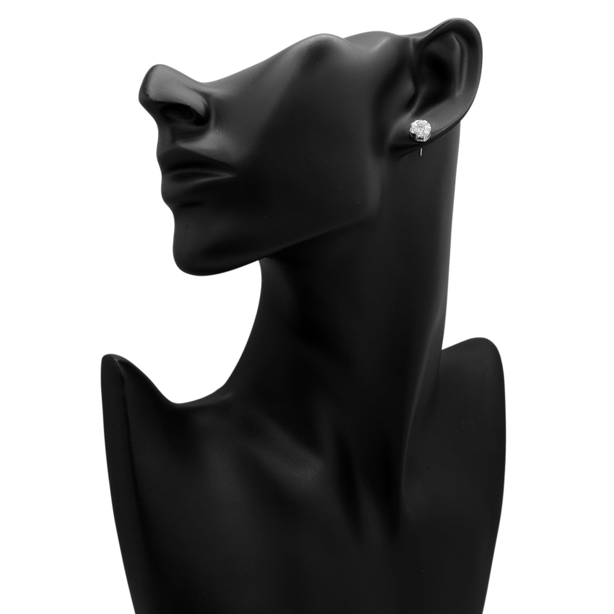 18K White Gold 1.60 Carat Diamond Cluster Earrings Fine Jewellery Modaselle