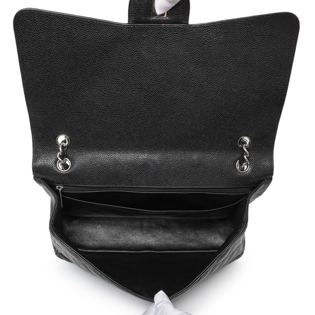 Chanel Black Quilted Caviar Maxi Single Flap Handbags Chanel