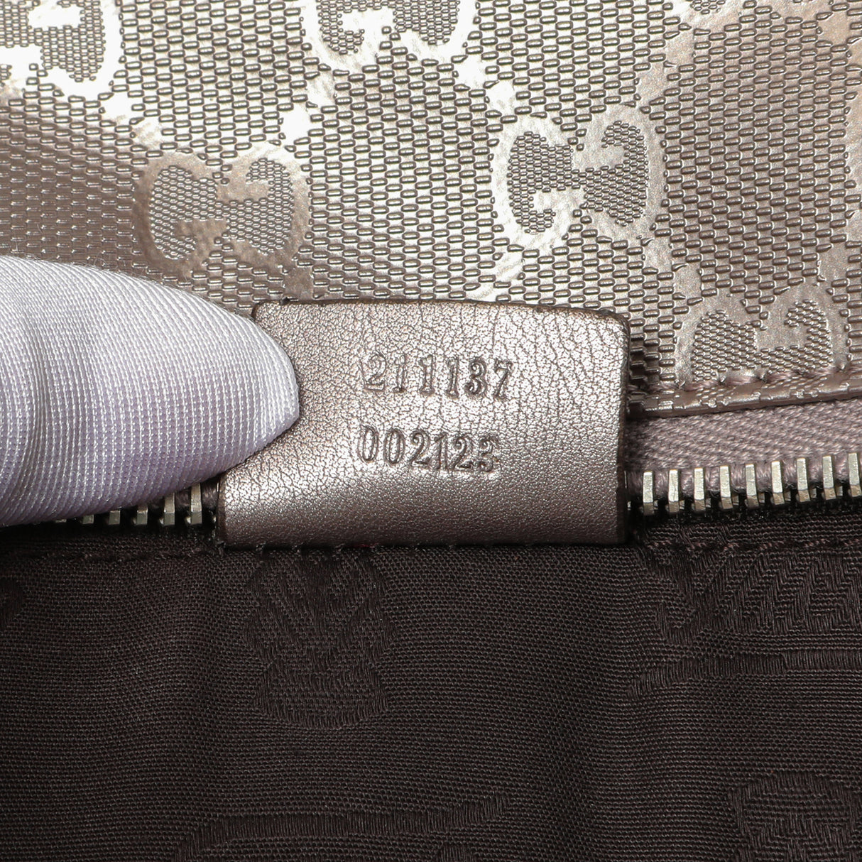 Gucci Mauve Imprime Monogram Zipped Tote Handbags Gucci