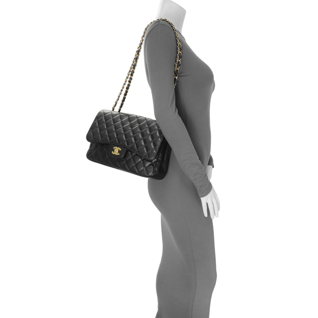 -temp- 83262 Chanel Black Caviar Jumbo Single Flap #12489622 Handbags Chanel