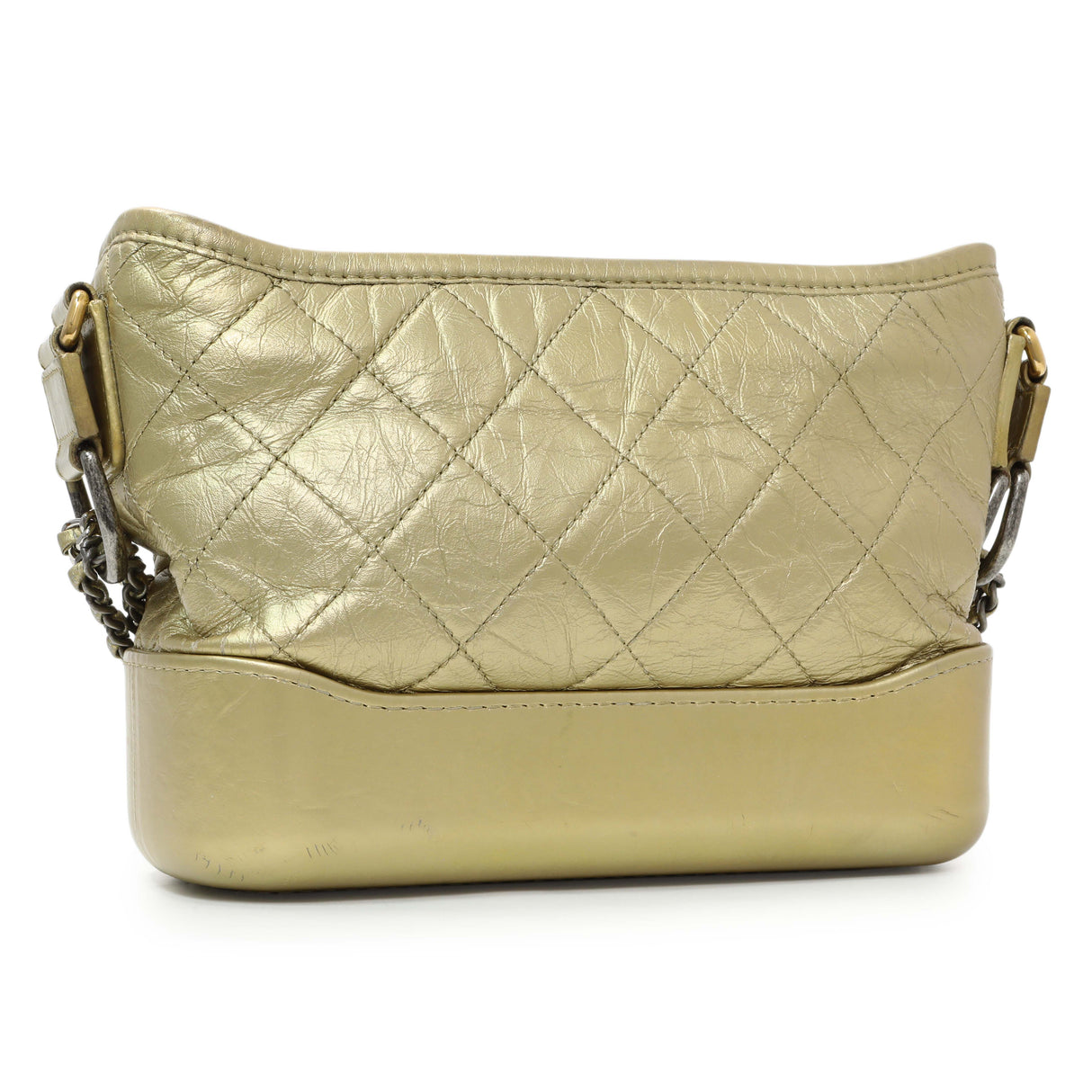 Chanel Metallic Gold Aged Calfskin Small Gabrielle Hobo Handbags Chanel