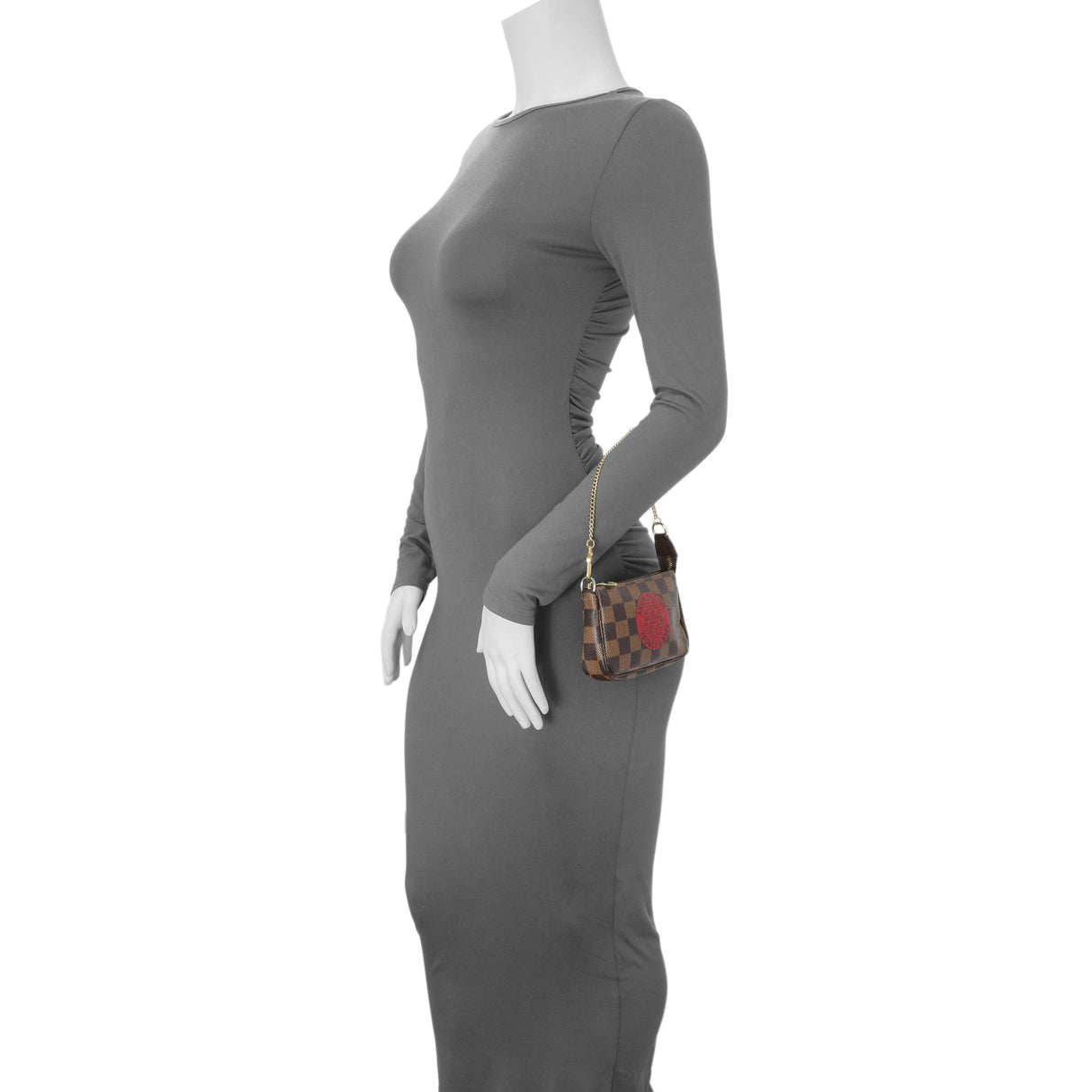 Louis Vuitton Damier Ebene Trunks and Bags Mini Pochette Accessories Handbags Louis Vuitton