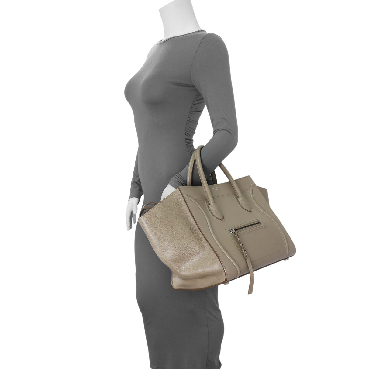 Celine Beige Medium Phantom Luggage Handbags Celine