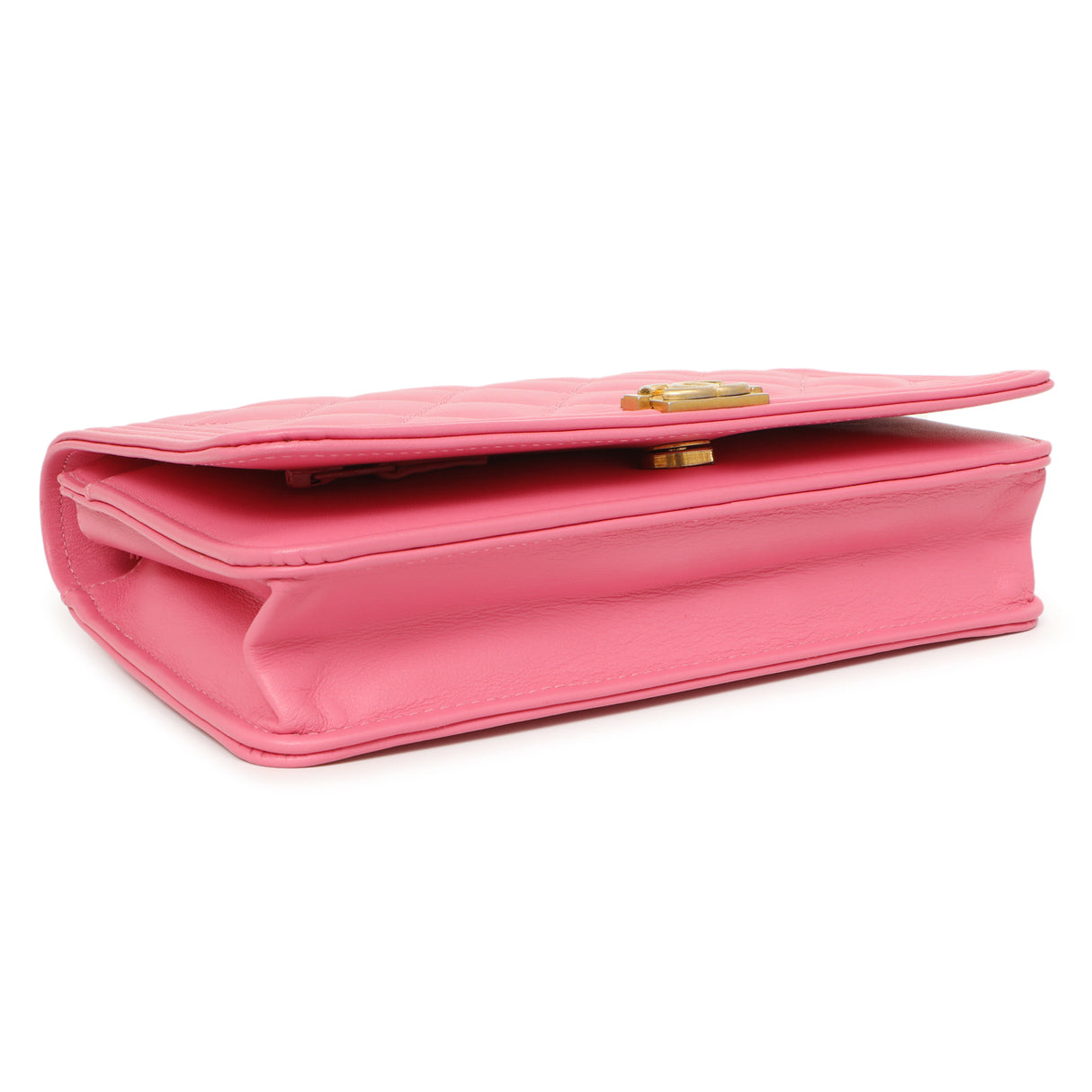 Chanel Pink Quilted Calfskin Boy Wallet on Chain Handbags Chanel