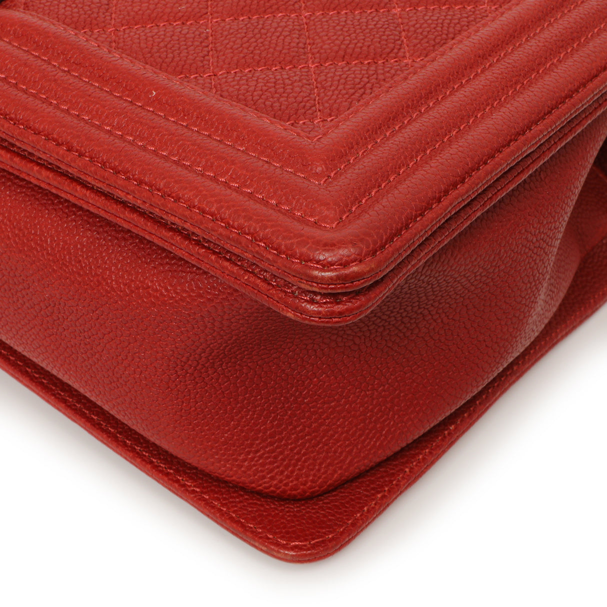 Chanel Red Quilted Caviar New Medium Boy Bag Handbags Chanel