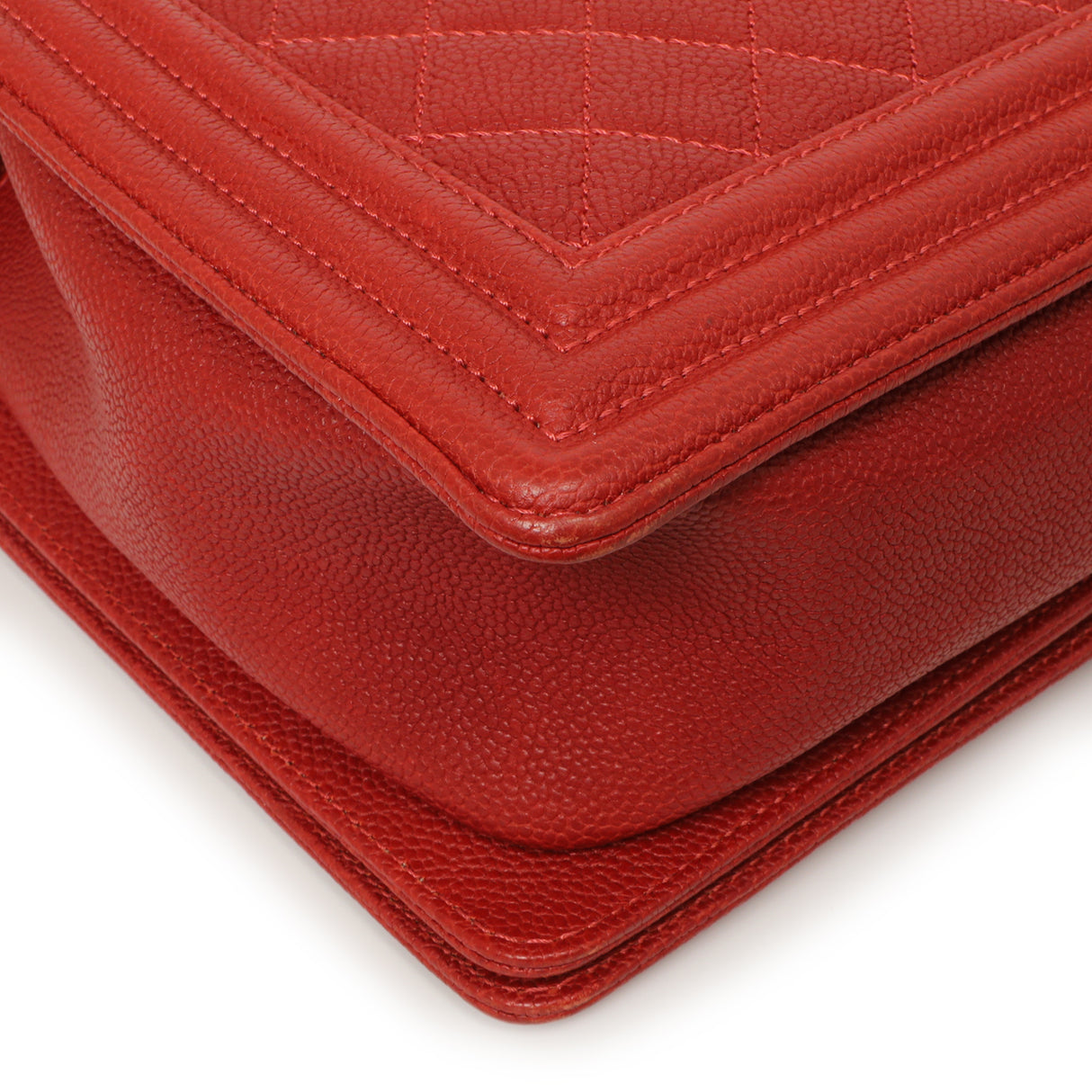 Chanel Red Quilted Caviar New Medium Boy Bag Handbags Chanel
