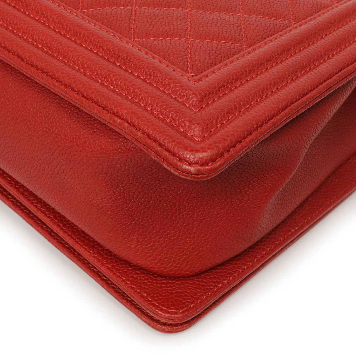 Chanel Red Quilted Caviar New Medium Boy Bag Handbags Chanel
