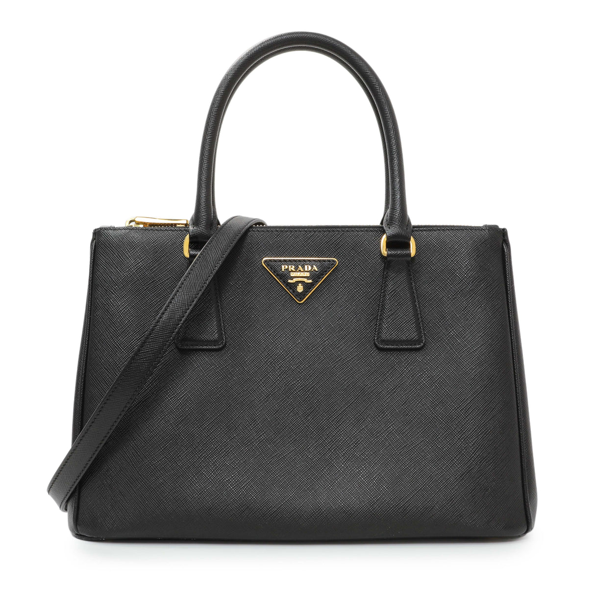 Prada Black Saffiano Galleria Tote Small Handbags Prada