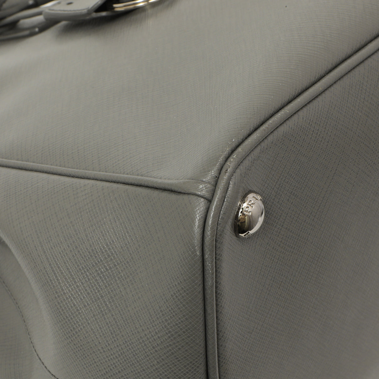 Prada Grey Saffiano Large Galleria Double Zip Tote Handbags Prada