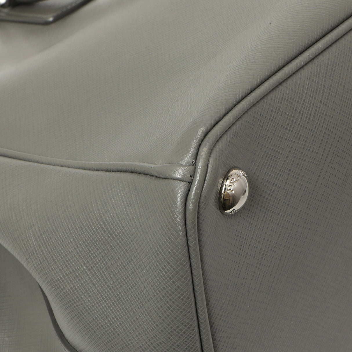 Prada Grey Saffiano Large Galleria Double Zip Tote Handbags Prada