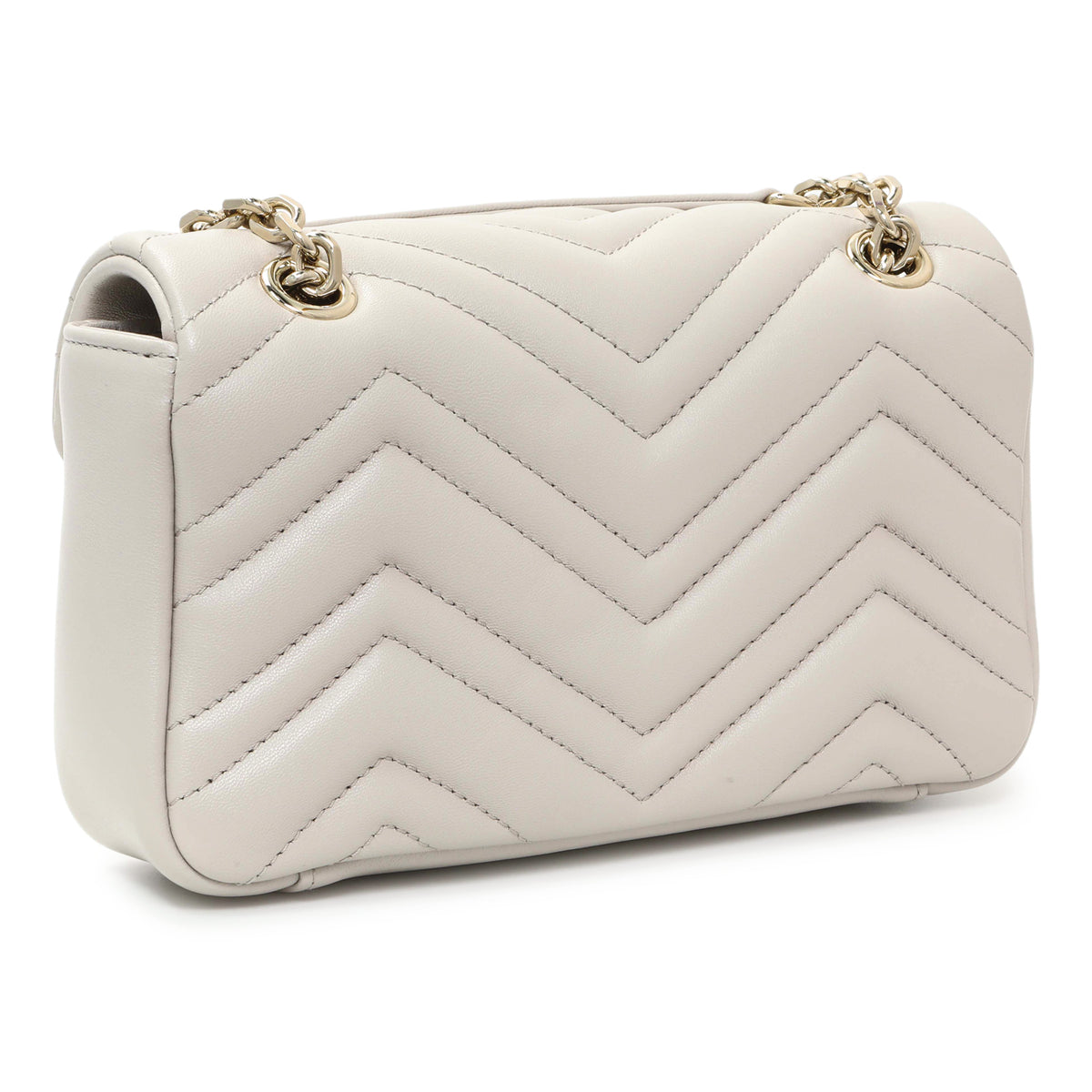 Gucci Light Grey Lambskin GG Marmont Small Shoulder Bag Handbags Gucci