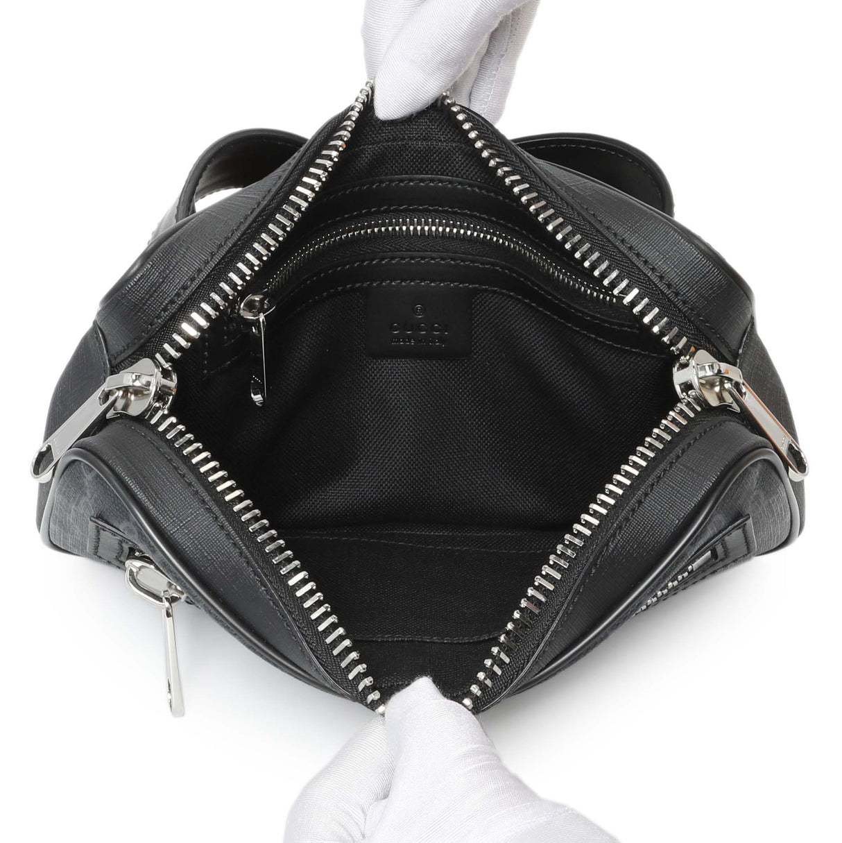 Gucci Black Soft GG Supreme Monogram Web Belt Bag Handbags Gucci