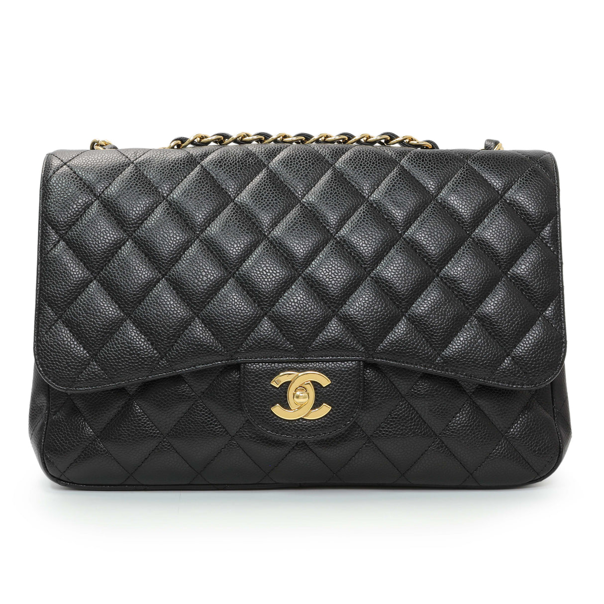 Chanel Black Caviar Jumbo Single Flap